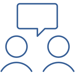 icono de colaboración y conversación