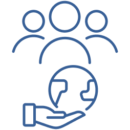 icono de comunidad global en grupo